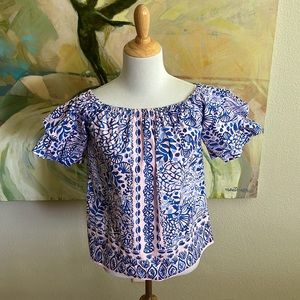 Lilly Pulitzer Frankee Top Lilly Pink High Tides Good Vibes XS fits like SM